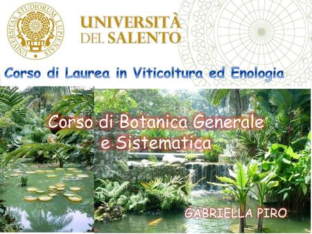 Corso di Botanica Generale e Sistematica