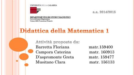 Didattica della Matematica 1