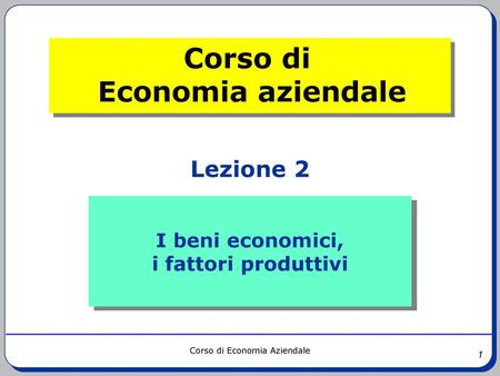 Corso di Economia aziendale