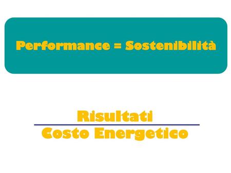 Performance = Sostenibilità