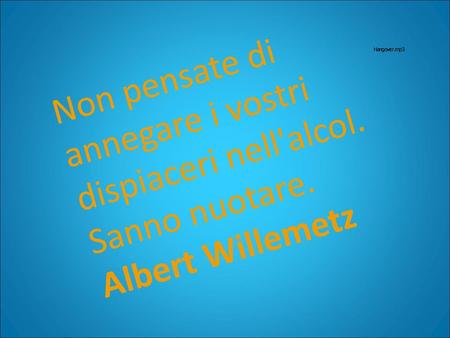 Non pensate di annegare i vostri dispiaceri nell'alcol. Sanno nuotare.