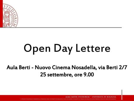 Aula Berti - Nuovo Cinema Nosadella, via Berti 2/7