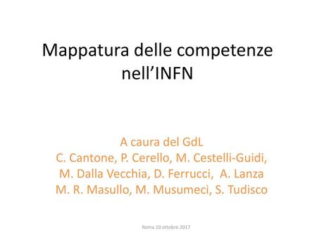 Mappatura delle competenze nell’INFN