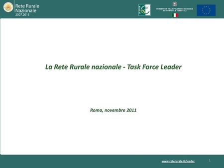 La Rete Rurale nazionale - Task Force Leader