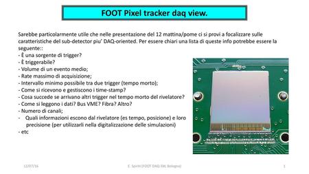 FOOT Pixel tracker daq view.