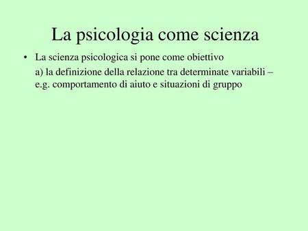 La psicologia come scienza