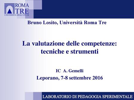 Bruno Losito, Università Roma Tre