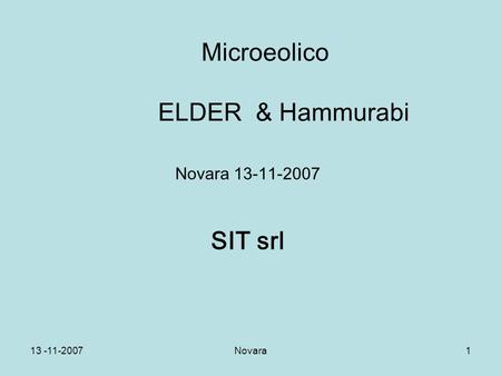 Microeolico ELDER & Hammurabi