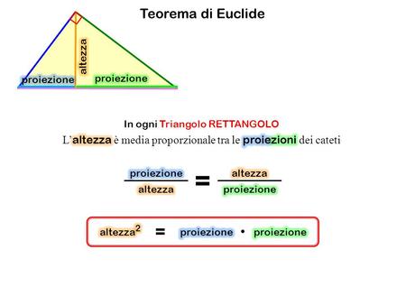 Teorema di Euclide altezza proiezione proiezione
