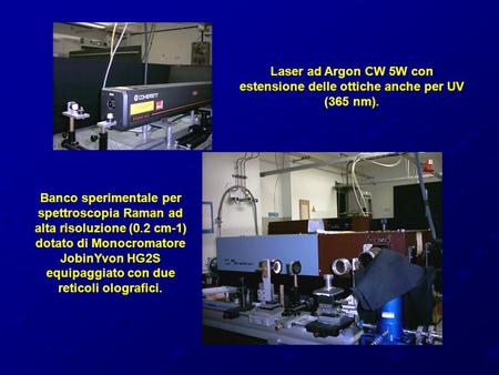 Banco sperimentale per spettroscopia Raman ad alta risoluzione (0