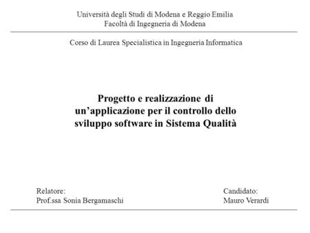 Università degli Studi di Modena e Reggio Emilia