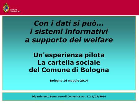 Dipartimento Benessere di Comunità ver /05/2014