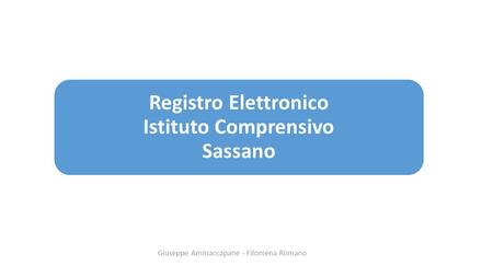 Registro Elettronico Istituto Comprensivo Sassano