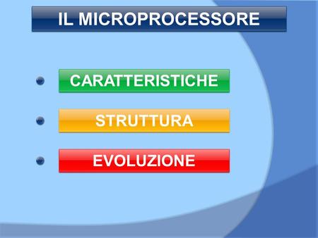 IL MICROPROCESSORE CARATTERISTICHE STRUTTURA EVOLUZIONE.