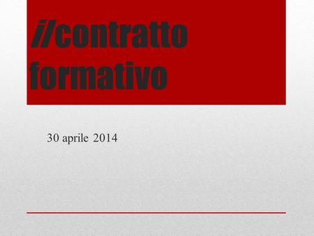 il contratto formativo