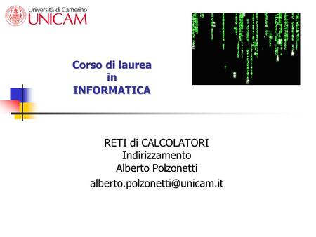 Corso di laurea in INFORMATICA