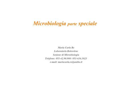 Microbiologia parte speciale
