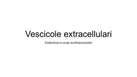 Vescicole extracellulari