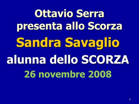 Ottavio Serra presenta allo Scorza