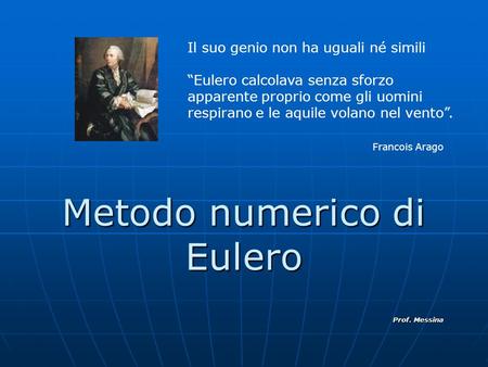 Metodo numerico di Eulero