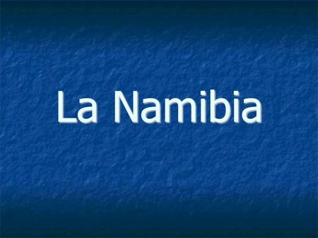La Namibia.