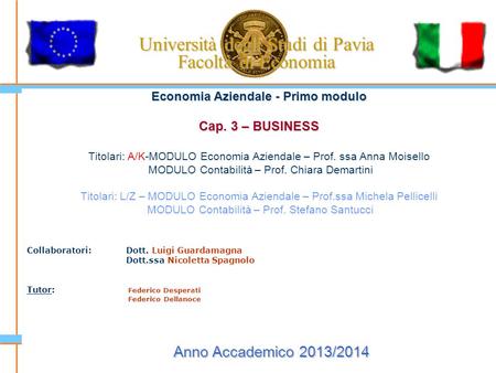Università degli Studi di Pavia Facoltà di Economia