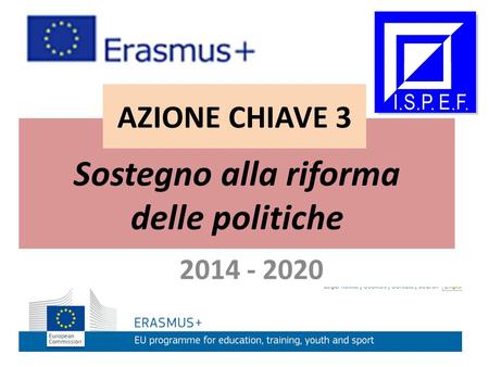 Sostegno alla riforma delle politiche 2014 - 2020 AZIONE CHIAVE 3.