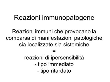 Reazioni immunopatogene