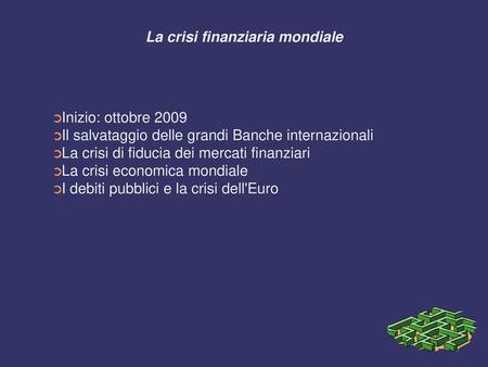 La crisi finanziaria mondiale