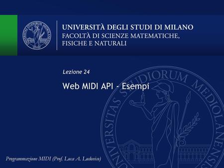 Web MIDI API - Esempi Lezione 24