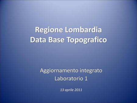 Regione Lombardia Data Base Topografico