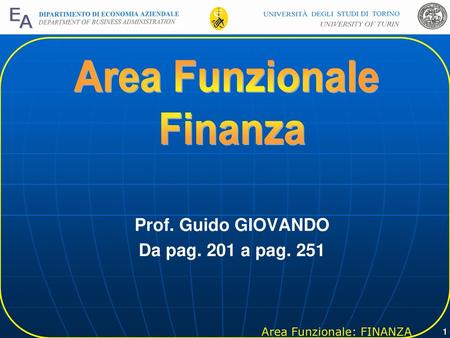 Area Funzionale Finanza
