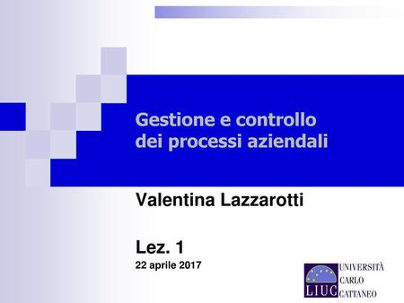 Gestione e controllo dei processi aziendali