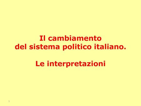 del sistema politico italiano.