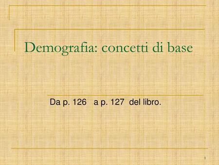 Demografia: concetti di base