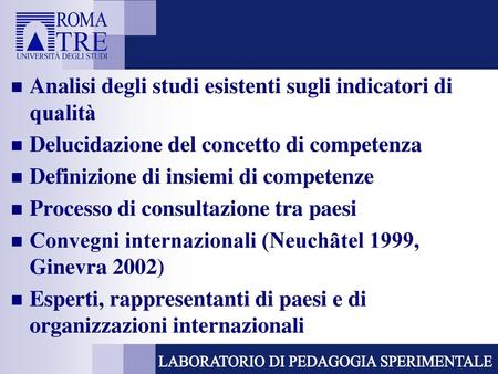 Analisi degli studi esistenti sugli indicatori di qualità