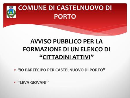 COMUNE DI CASTELNUOVO DI PORTO