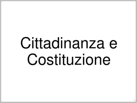 Cittadinanza e Costituzione