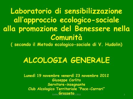 Laboratorio di sensibilizzazione all’approccio ecologico-sociale