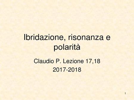 Ibridazione, risonanza e polarità