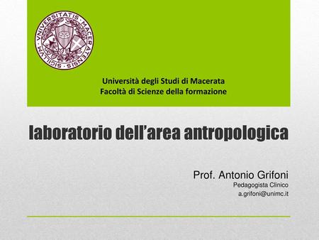 laboratorio dell’area antropologica