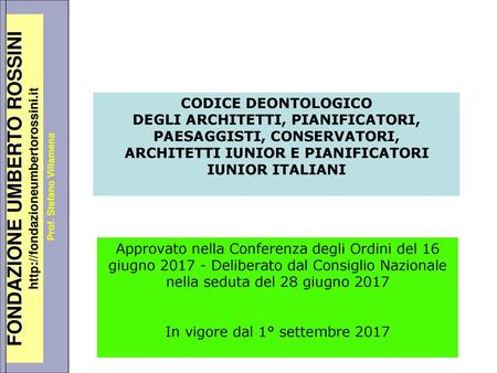 In vigore dal 1° settembre 2017