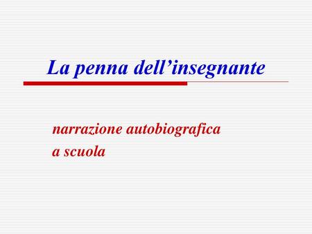 La penna dell’insegnante