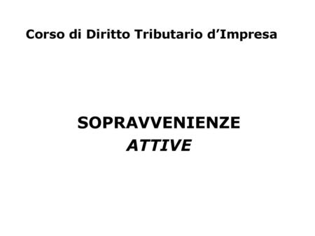 Corso di Diritto Tributario d’Impresa