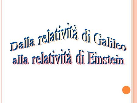 Dalla relatività di Galileo alla relatività di Einstein