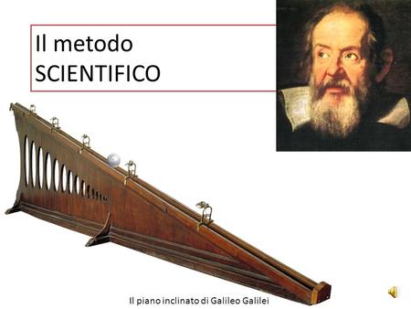 Il metodo SCIENTIFICO Il piano inclinato di Galileo Galilei.