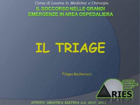 IL TRIAGE Filippo Becherucci.