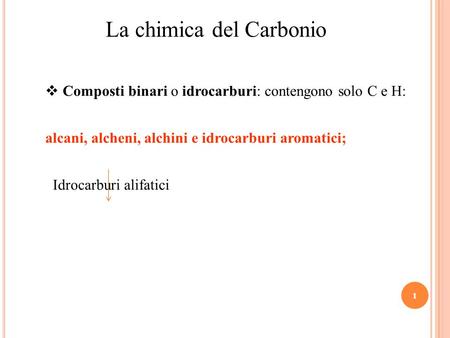 La chimica del Carbonio