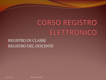 CORSO REGISTRO ELETTRONICO