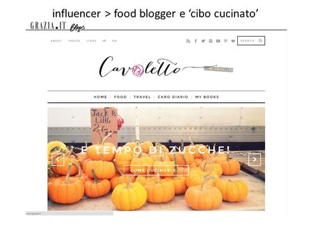 influencer > food blogger e ‘cibo cucinato’